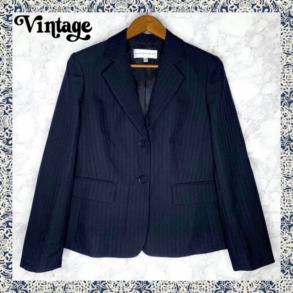 Jones New York 90s Navy Blue Pinstripe Blazer Women’s 10 - Picture 6 of 6